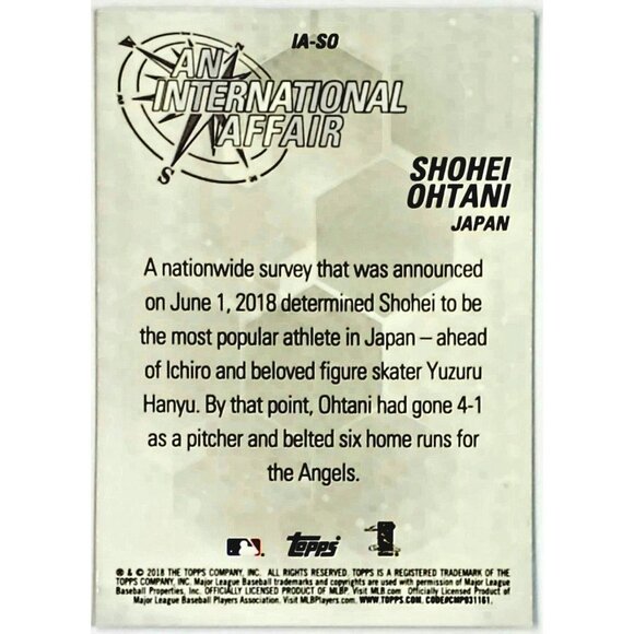 SHOHEI OHTANI ROOKIE REFRACTOR 2018 TOPPS CHROME UPDATE #IA-SO, ANGELS, DODGERS! - Picture 2 of 3